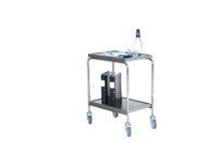 Mini trolley with stainless steel shelves