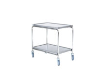 Trolley with stainless steel shelves
