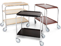 Mini trolley with laminate shelves