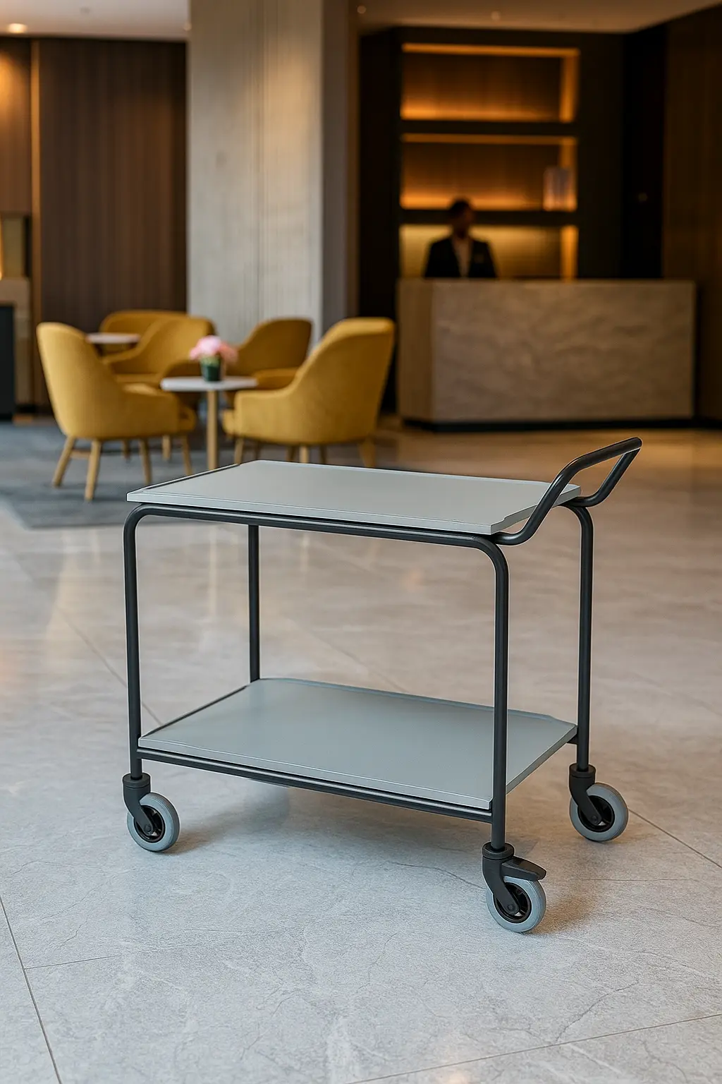 Serveringsvagn i hotellmiljö